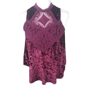 ALTAR'D STATE Velvet Lace Sleeveless Top Size M